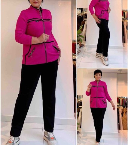 ZIPPER JACKET WITH BLACK DETAILING AND MATCHING PANTS