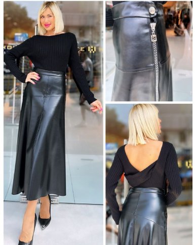 BACKLESS LONG SLEEVE SWEATER