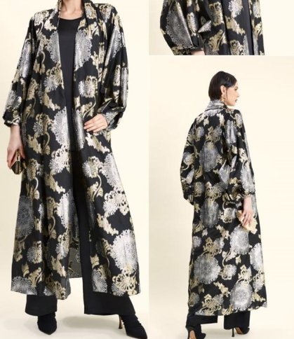 SATIN PATTERNED MAXI CAFTAN