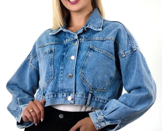 CROPPED JACKET WITH BACK BUTTON DESIGN