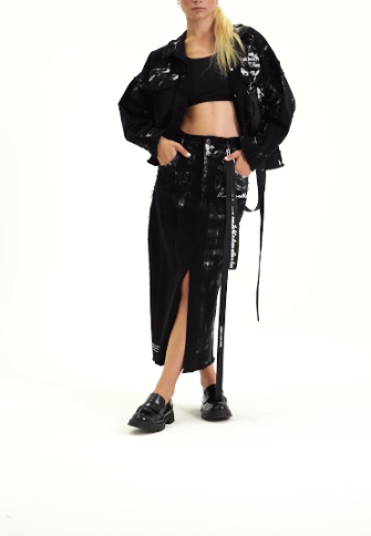 STAPPY DENIM PRNTED JACKET