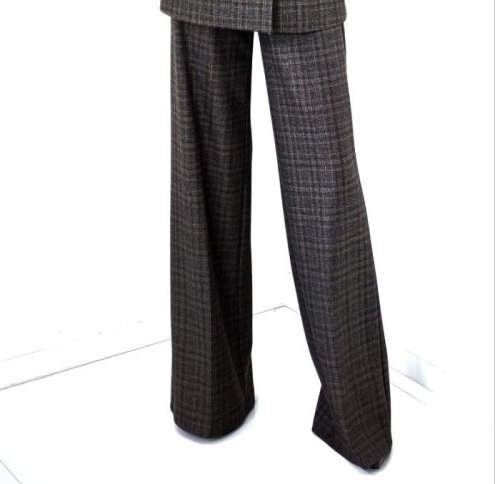PLAID PATTERN FLARED PANT