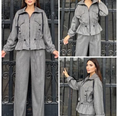 DRAWSTING WAIST JACKET WITH SNAP POCKET DETAILS