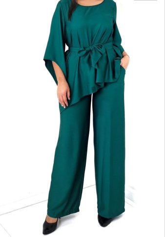 ANGLED CAPE SLEEVE TOP AND MATCHING PANTS