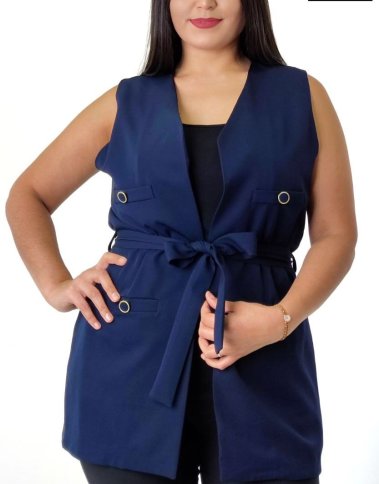 TIE VEST WITH BUTTON DETAILS