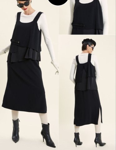 PERPLUM SLEEVELESS MIDI DRESS