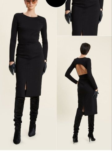 MIDI SKIRT WITH FAUX LEATHER GARTER STYLE BELT