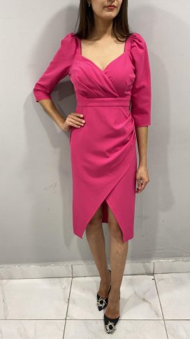 WRAP SWEETHEART NECKLINE WRAP STYLE DRESS